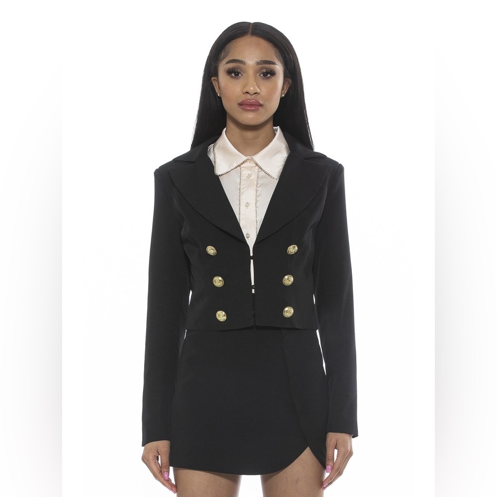 Black Cropped Blazor